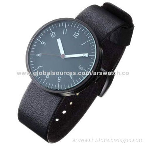 New Fashionable Women's Watch, Stainless Steel Case, Real Leather Strap, 5ATM Waterproof